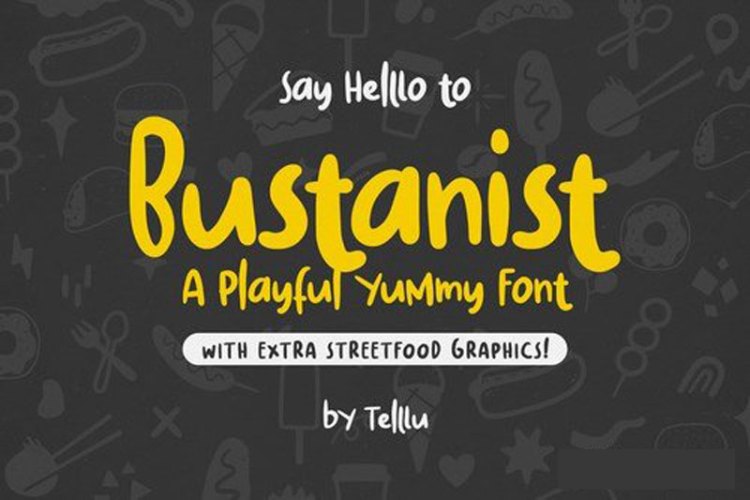 Bustanist – A Playful Yummy Font with Extra!