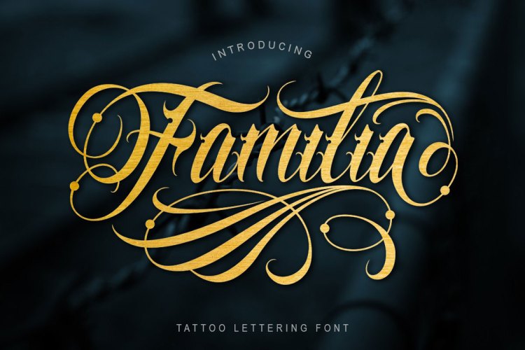 Familia Tattoo Lettering Font 4113726