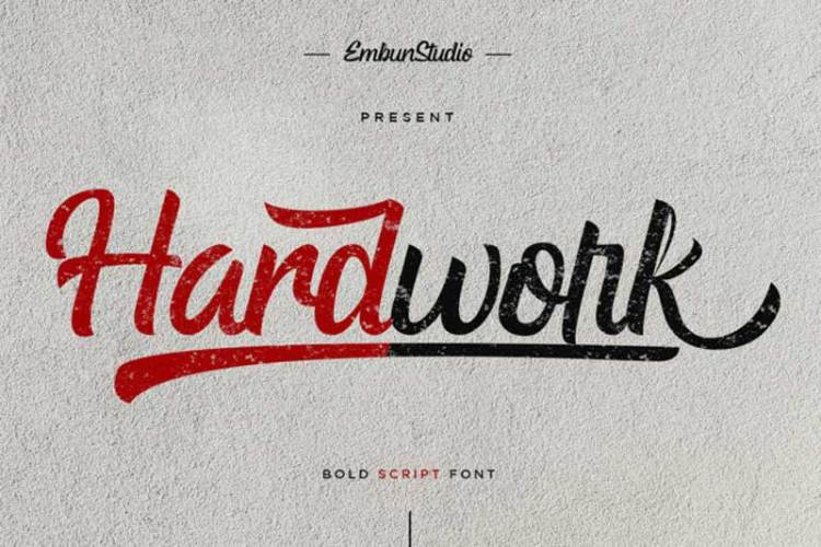 Hardwork Bold Script Font!