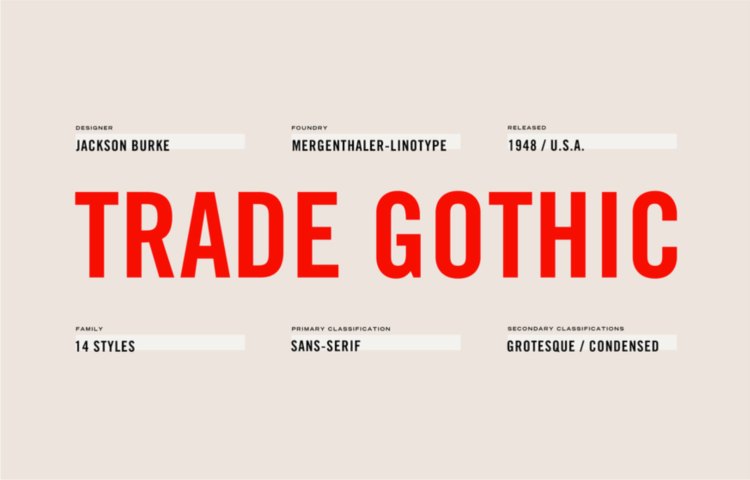 Trade Gothic Font Family – 14 Fonts