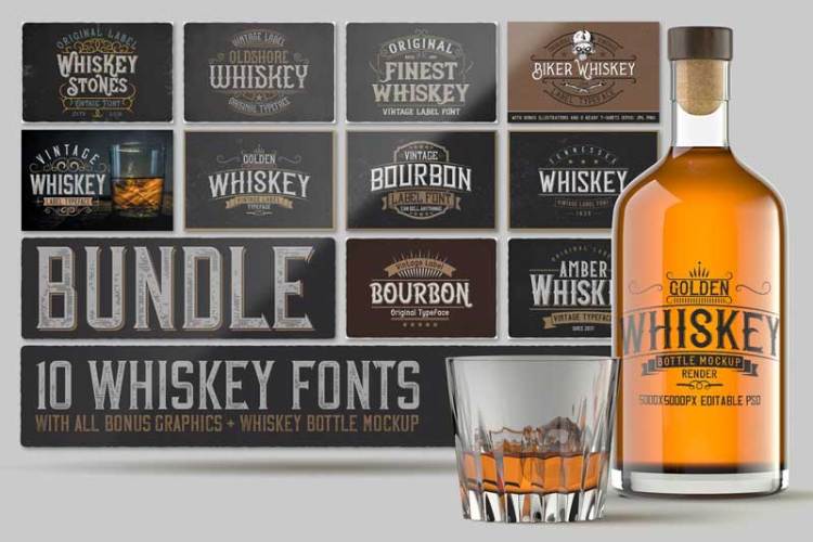 Whiskey Fonts Bundle 4577974!