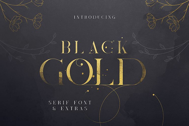 Black Gold Serif Font