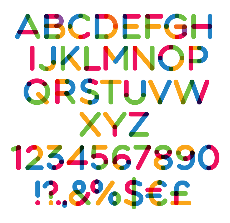 Multicolore Sans Serif Font