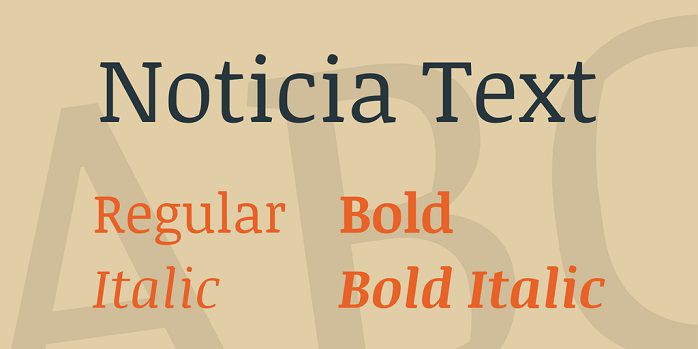 Noticia Text Slab Serif Font Family
