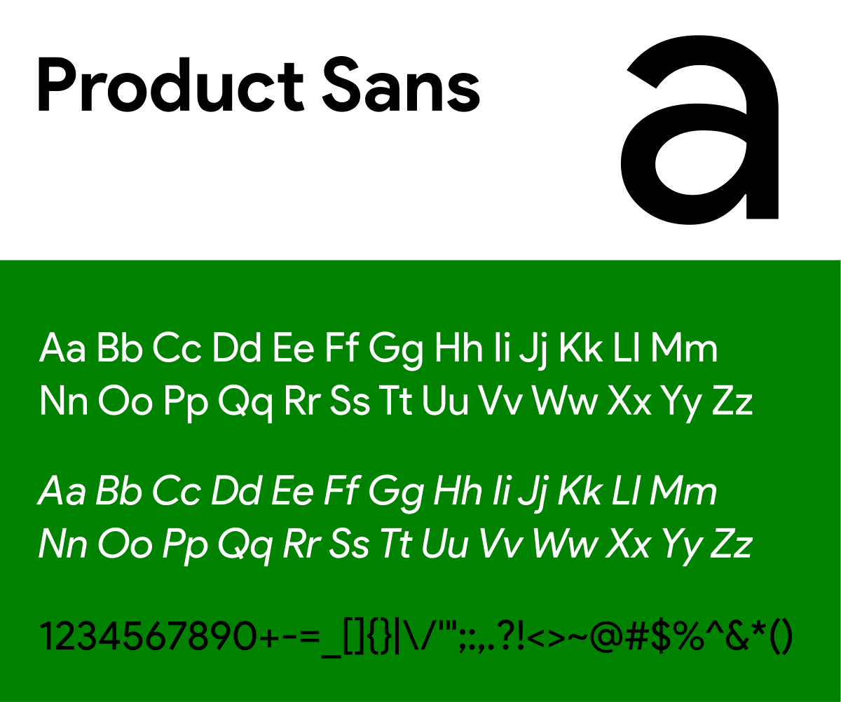 Product Sans Font Family