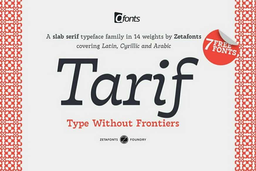 Tarif Font Family