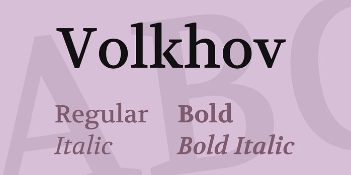 Volkhov Serif Font Family