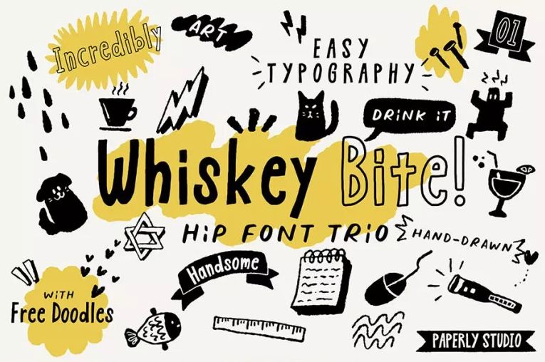 Whiskey Bite Hip Font Trio