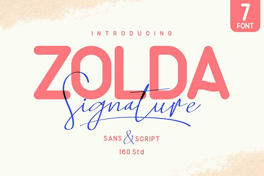 Zolda Script Sans Font Family