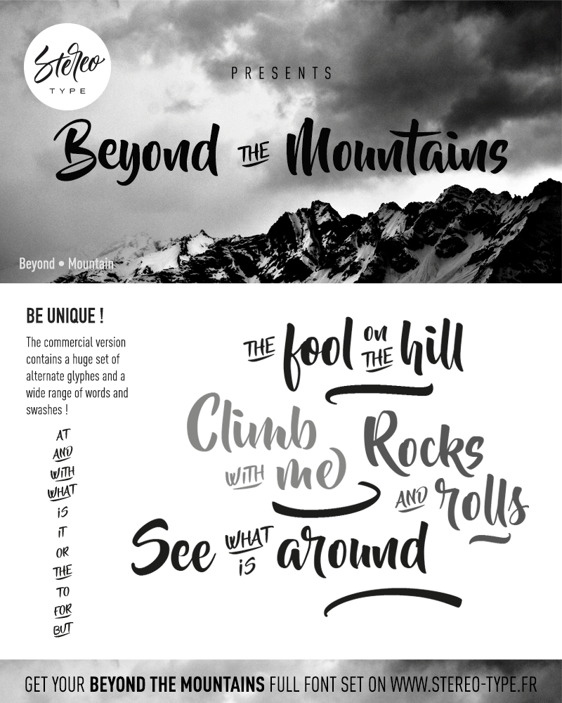 Beyond The Mountains Font Free