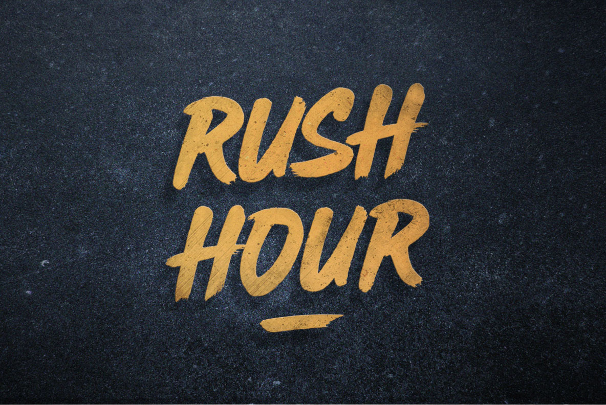 Rush Hour Brush Font Free