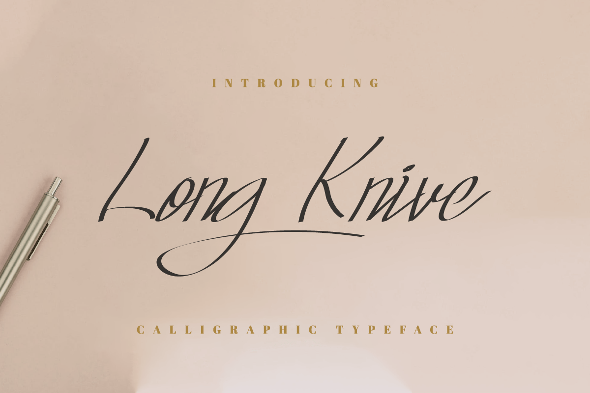 Long Knive Calligraphy Font