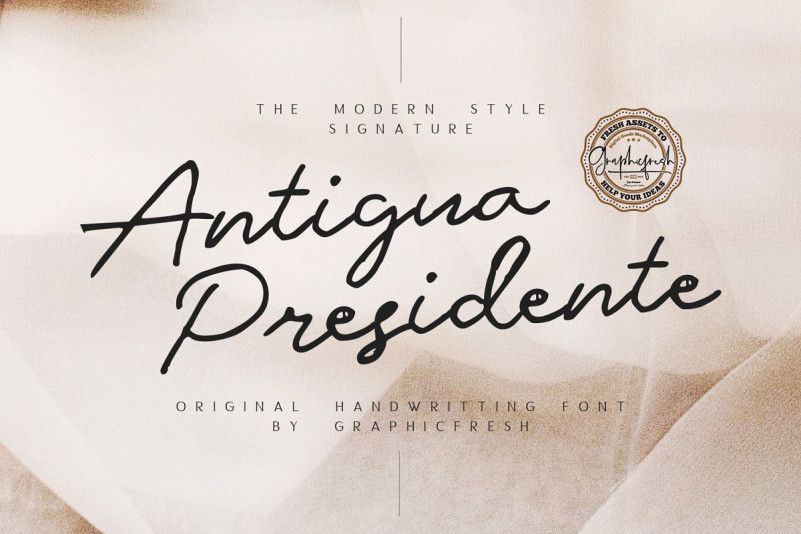 Antigua Presidente Script Font