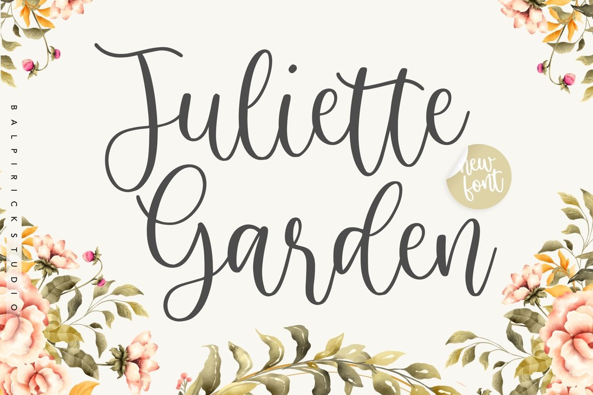 Juliette Garden Calligraphy Script Font