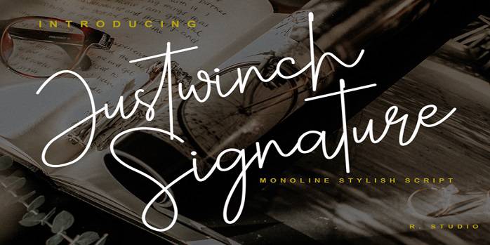 Justwinch Signature Font