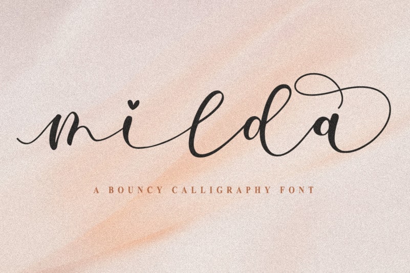 Milda Bouncy Calligraphy Script Font