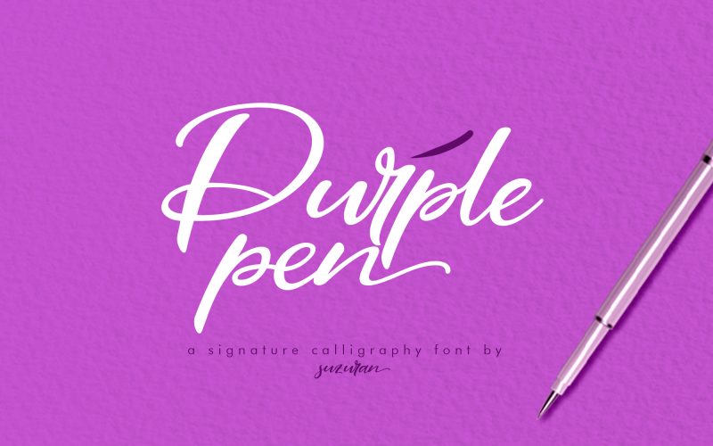 Purple Pen Script Font