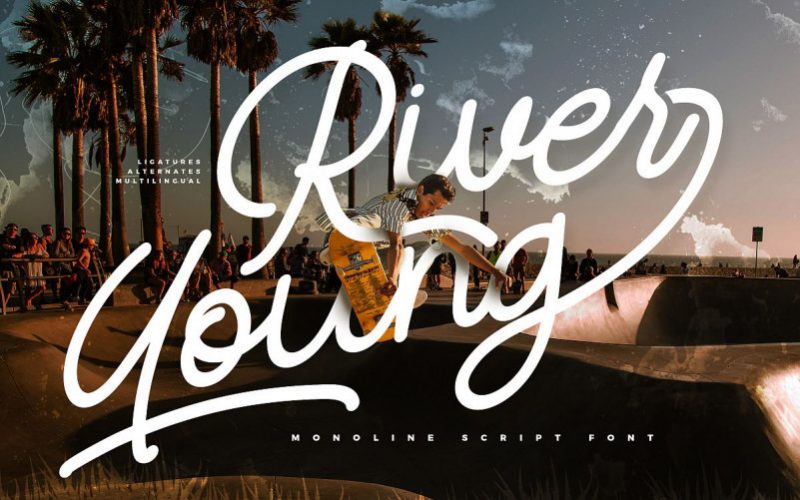 River Young Monoline Script Font