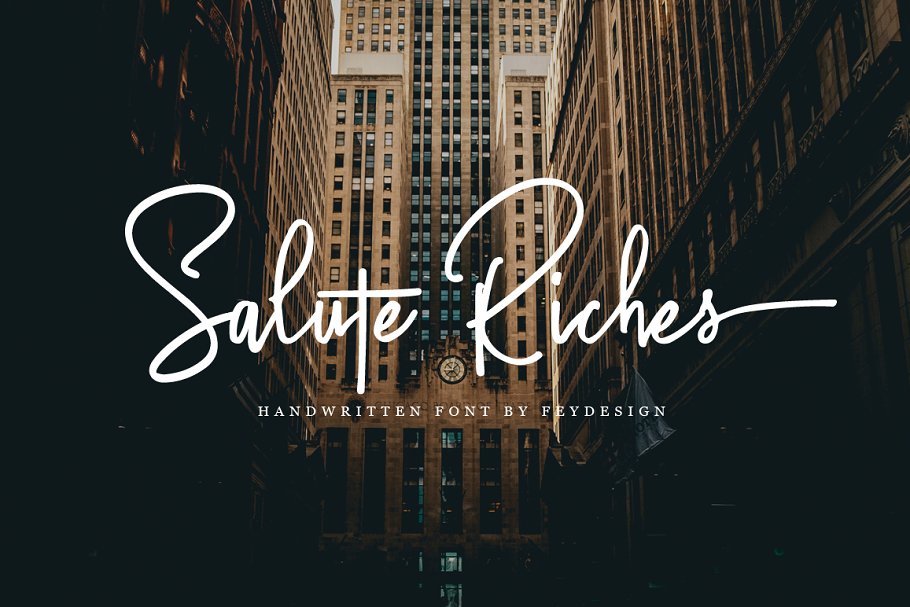 Salute Riches Handwritten Font