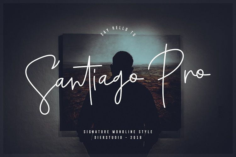 Santiago Pro Signature Font