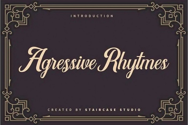 Agressive Rhytmes Calligraphy Font