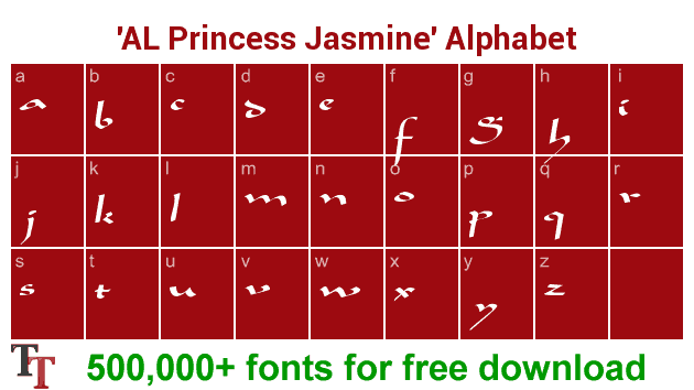 AL Princess Jasmine font