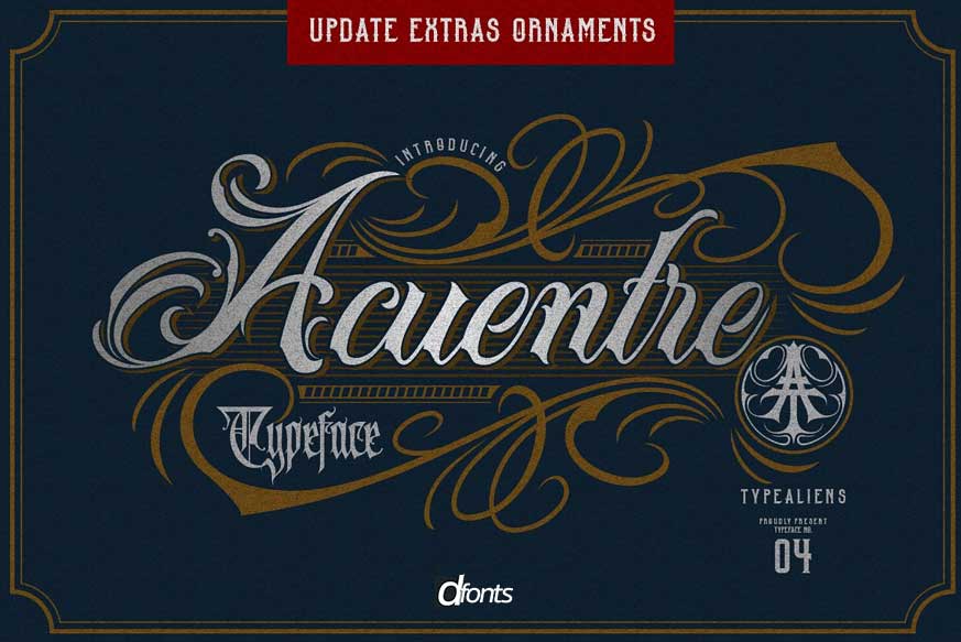 Acuentre Typeface (Update-Ornaments)