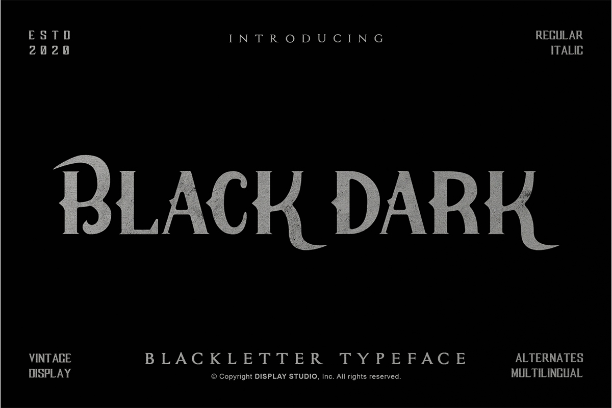 Black Dark Blackletter Display Typeface