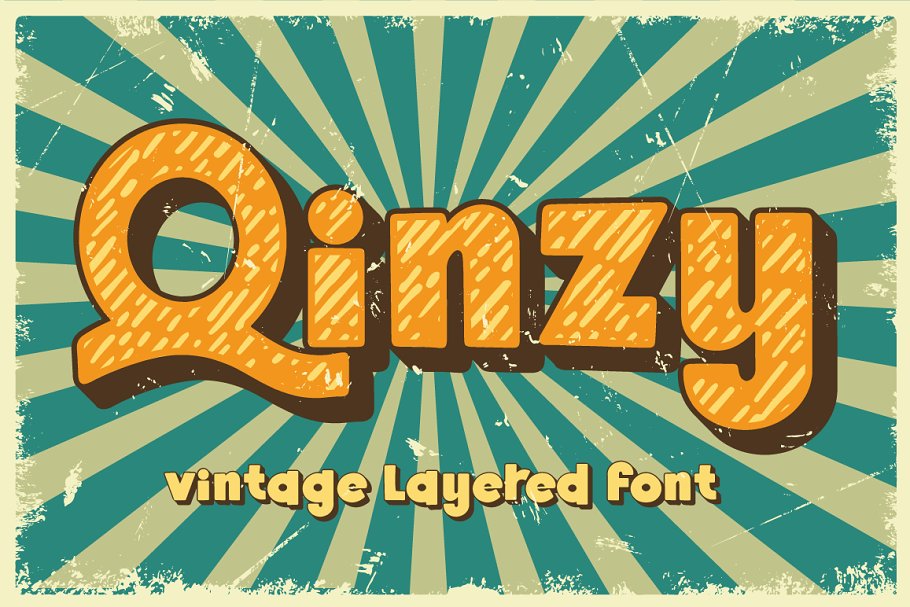 Qinzy Vintage Layered Font