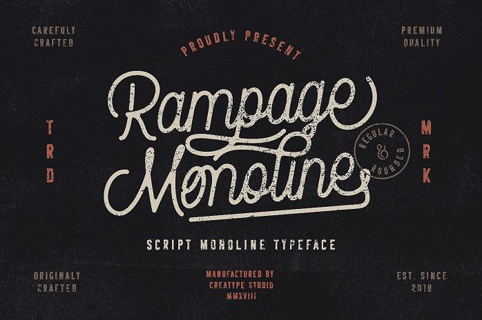 Rampage Monoline Script Font
