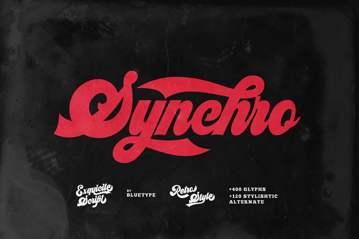 Synchro Retro Bold Script Font