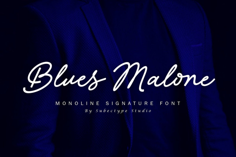 Blues Malone Monoline Signature Font