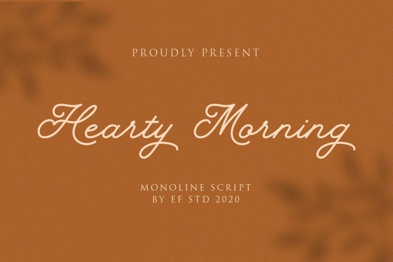 Hearty Morning Monoline Script Font