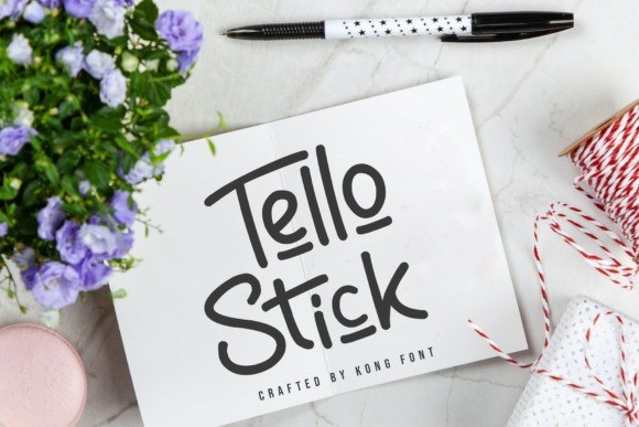 Tello Stick Monoline Script Font