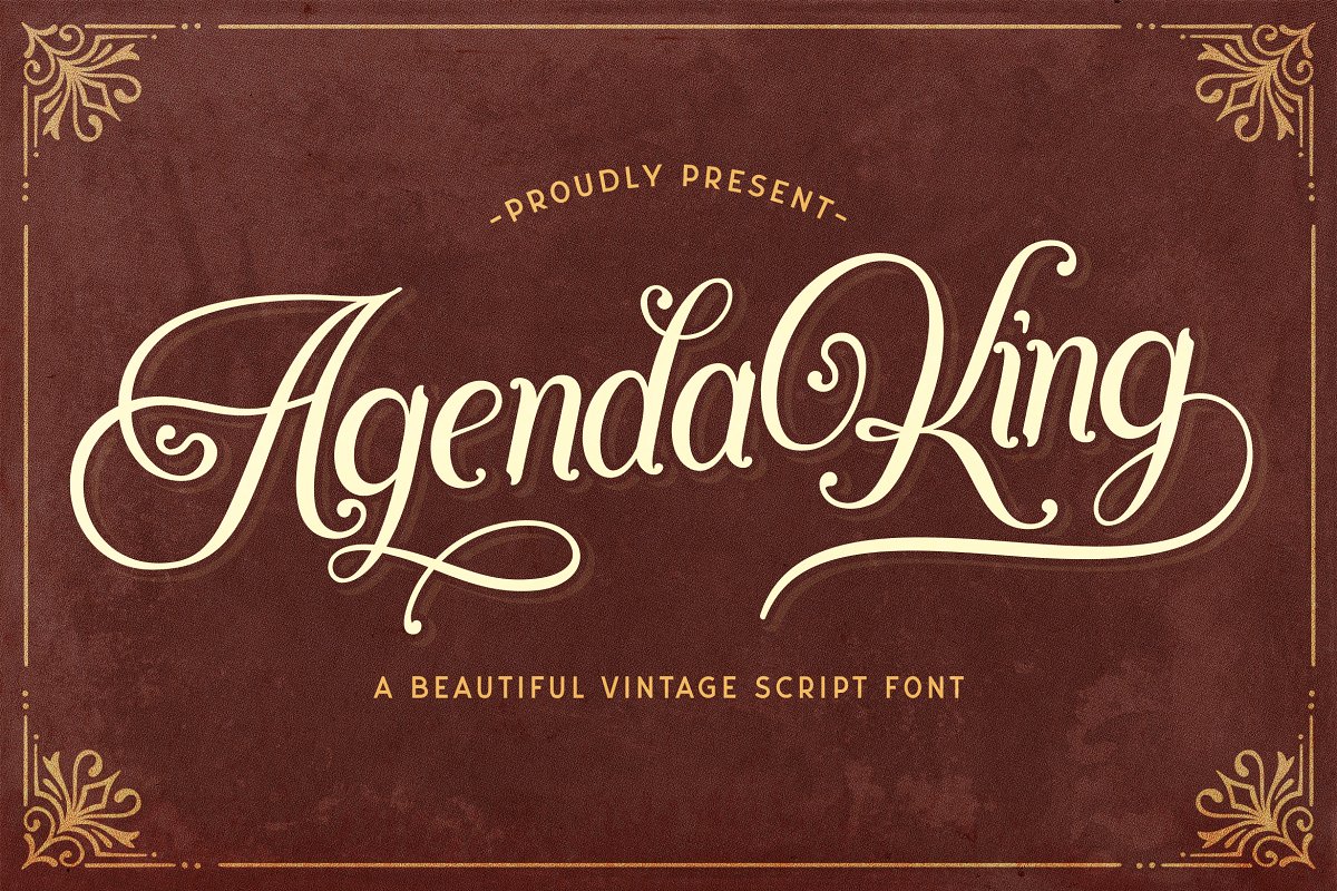 Agenda King Calligraphy Vintage Script Font
