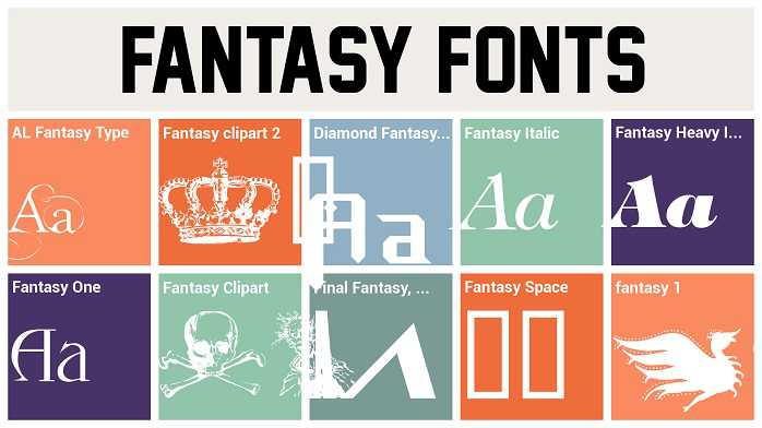 Fantasy clipart 2 font