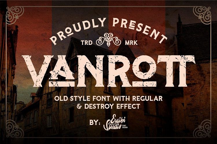 Vanrott Destroy Serif Font