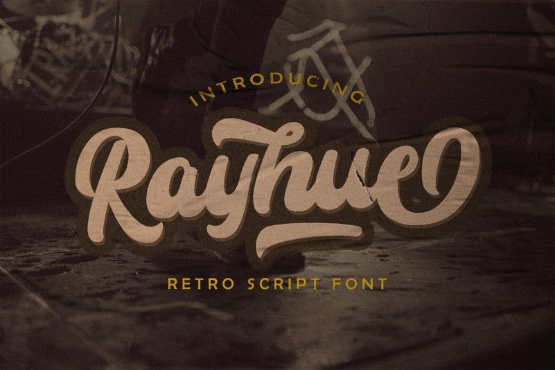 Rayhue Retro Bold Script Font