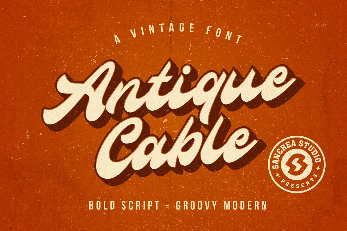 Antique Cable Bold Script Font