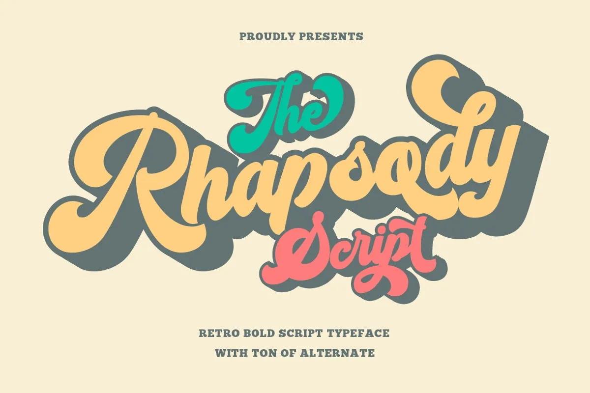 Rhapsody Retro Bold Script Typeface
