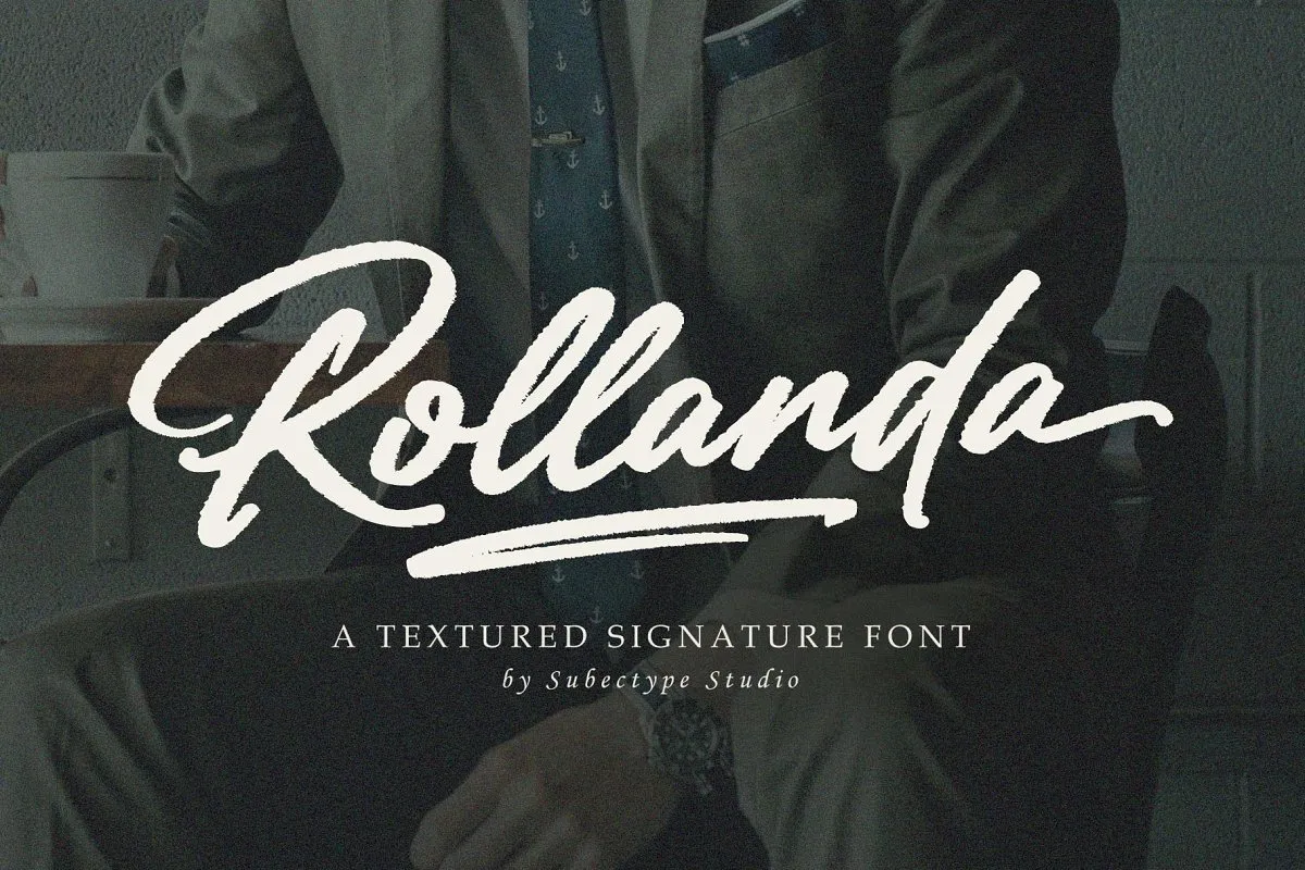 Rollanda Textured Signature Script Font