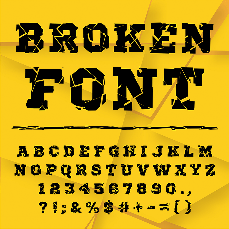 Broken Destroy Display Font